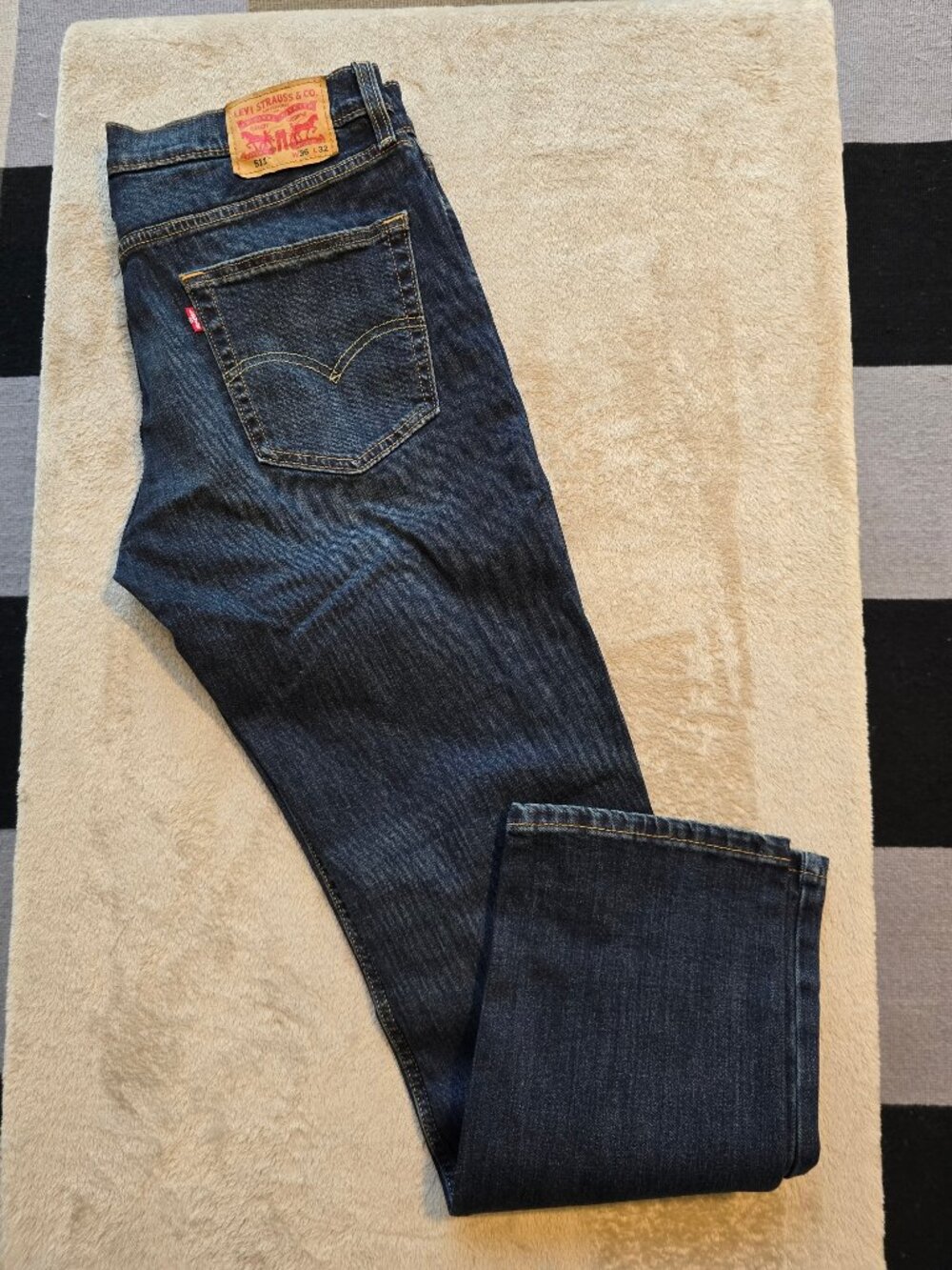 evi's 511 Slim Fit Men's Jeans W36 L32 Dark Wash Sequoia Blue Indigo